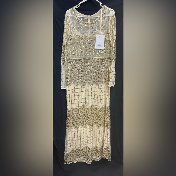 Mac Duggal 10951 Size 12 EMBELLISHED ILLUSION HIGH NECK LONG SLEEVE GOWN - Picture 5 of 8